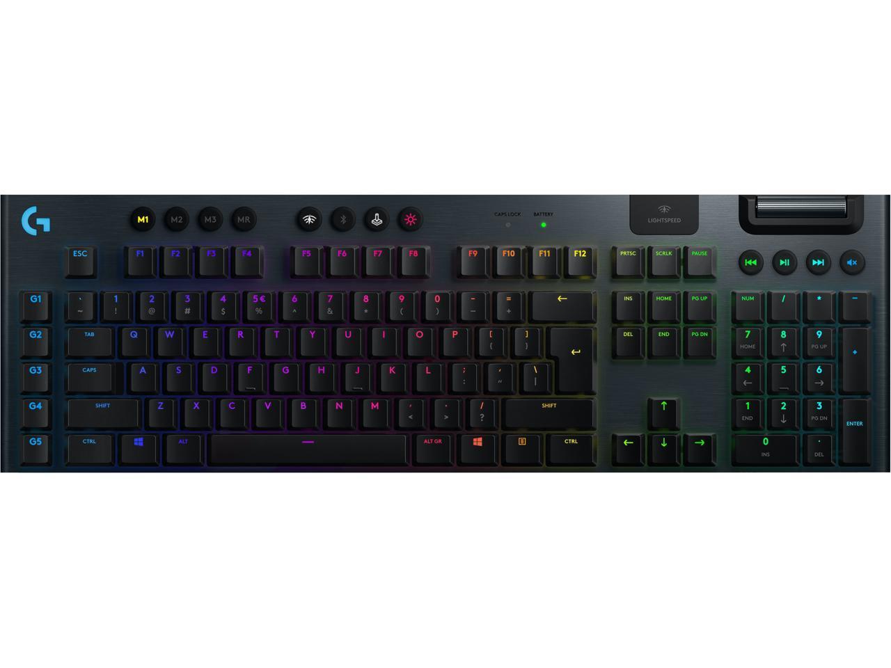 Безжична геймърска механична клавиатура Logitech G915, Lightsync, RGB, Clicky суичове