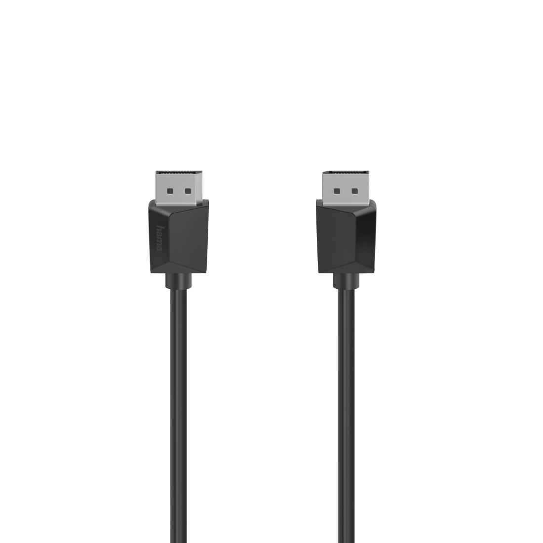 Кабел HAMA 200696, DisplayPort мъжко - DisplayPort мъжко, 1.5 m, Ultra-HD 4K, Двойно-екраниран, Черен