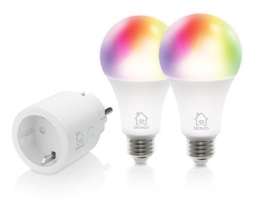 Смарт комплект DELTACO SH-KIT01, Контакт, 2 x LED крушки 